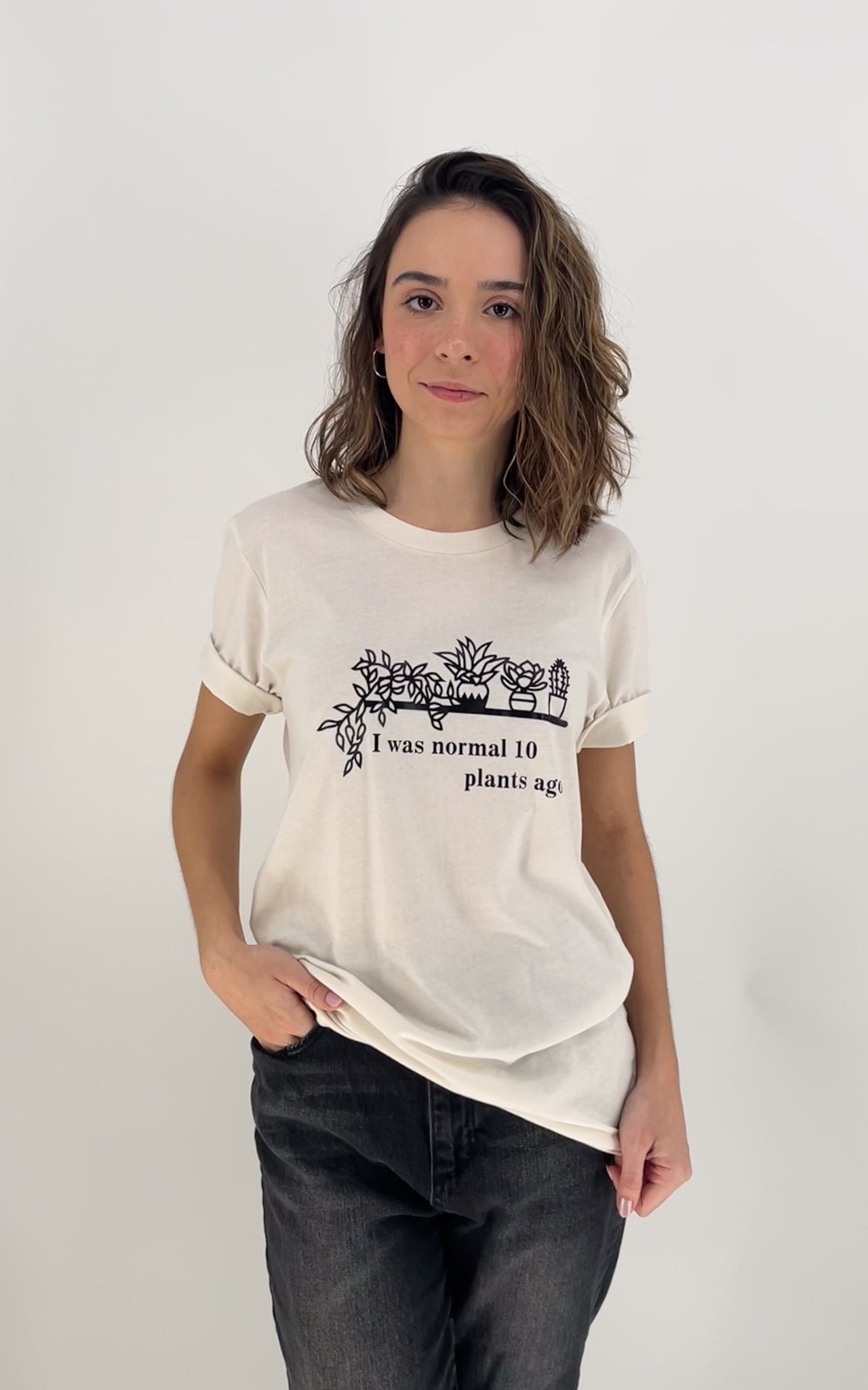 Vintage White 10 Plants Ago T-Shirt