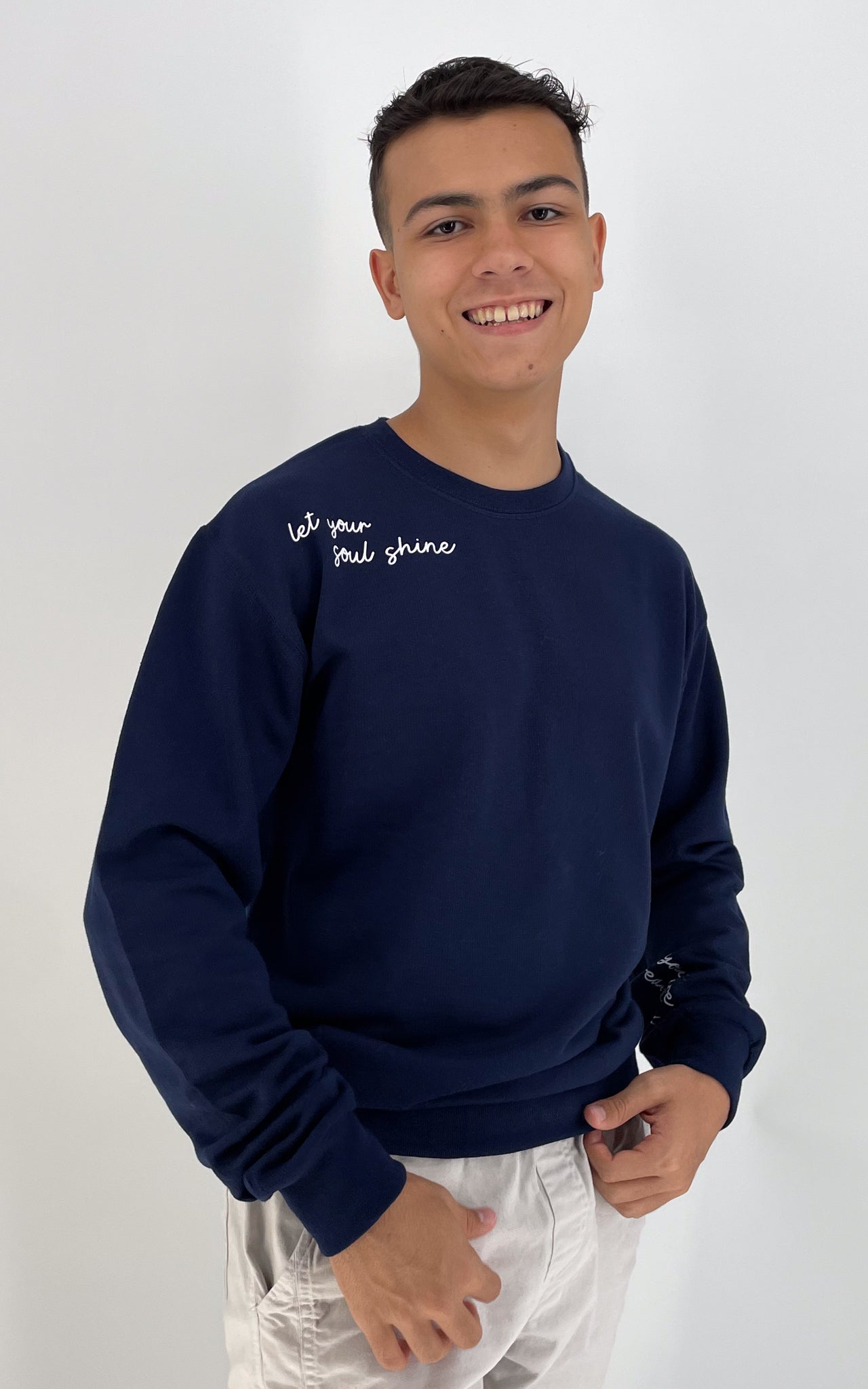 Navy Blue You Shine Fleece Crewneck