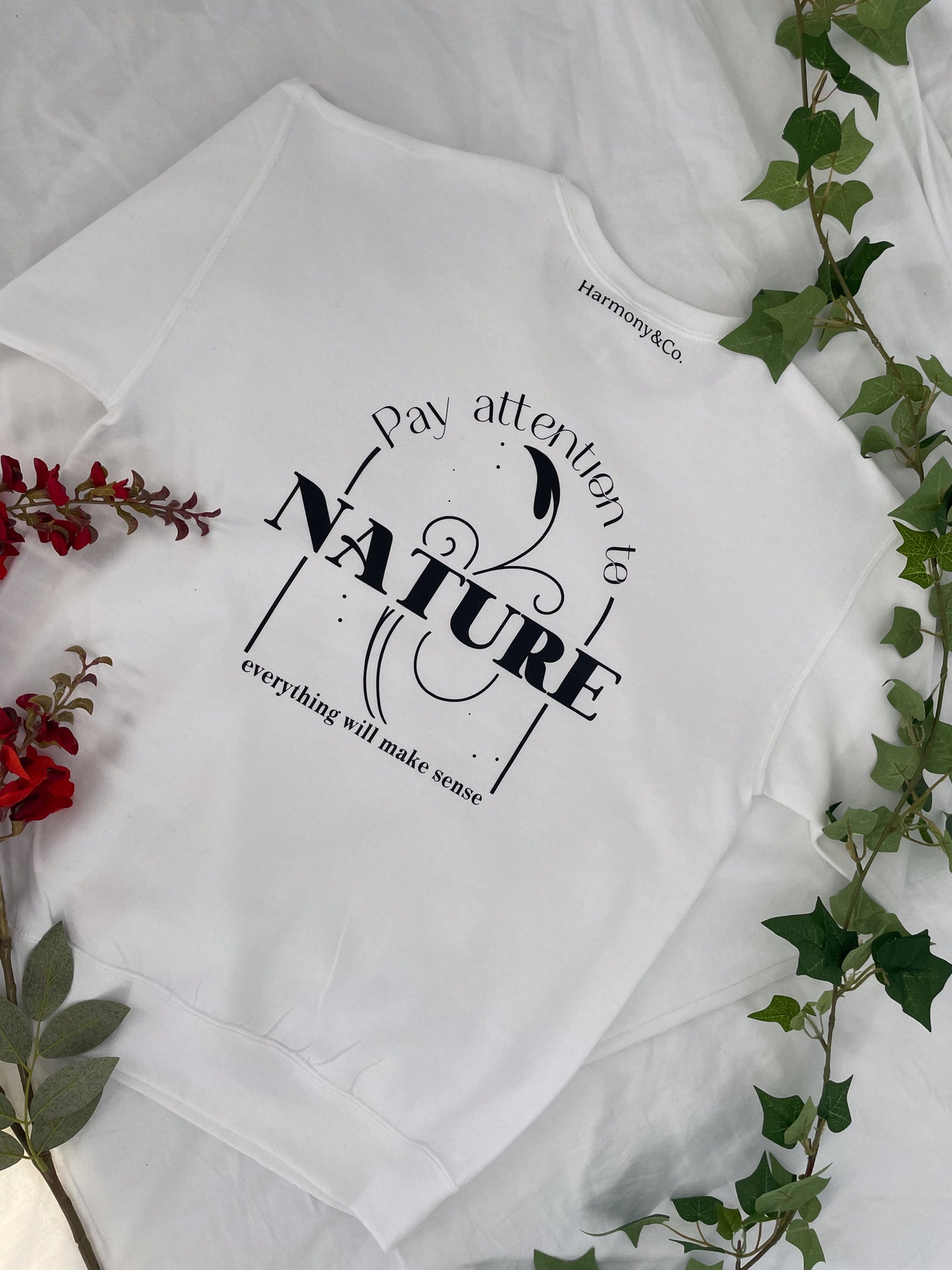 White Listen to Nature Fleece Crewneck